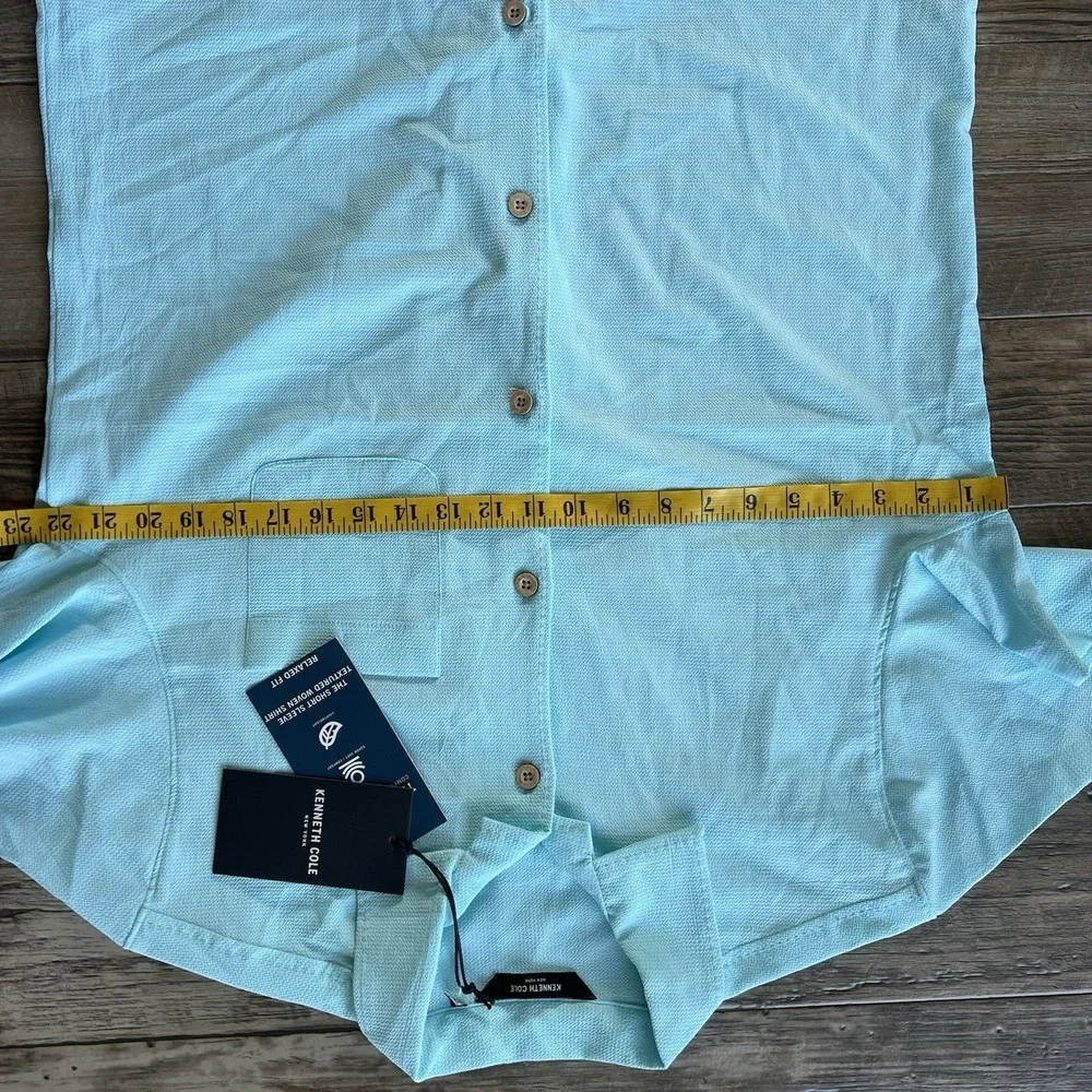 Kenneth‎ Cole NY Men's Techni-Cole Relaxed Fit Textured Woven Shirt Medium